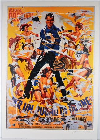 ROTELLA MIMMO (1918 - 2006) Per un pugno di donne. Litodecollage. Cm 100,00 x...