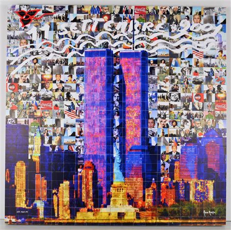 MURGIA MARIA (n. 1935) Alba 11 Settembre 2001. 2018. Fotomosaico digitale. Cm...