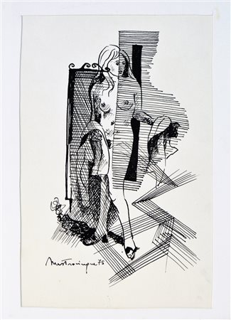 MASTROCINQUE NICOLA (1939 - 2010) Senza titolo. 1975. Tecnica mista su carta....