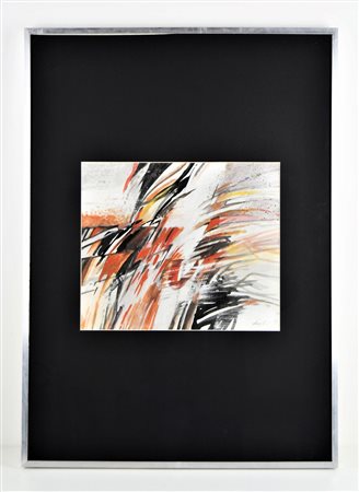 AZZOLINI MAURIZIO (n. 1933) Senza titolo. Tecnica mista su cartone. Cm 32,00...