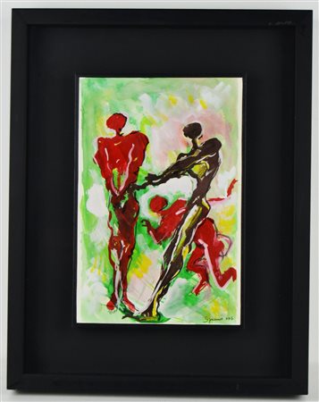 SPANIO FRANCESCA (n. 1958) Senza titolo. 2001. Tempera su cartoncino. Cm...