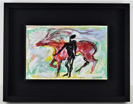 SPANIO FRANCESCA (n. 1958) Senza titolo. 2001. Tempera su cartoncino. Cm...