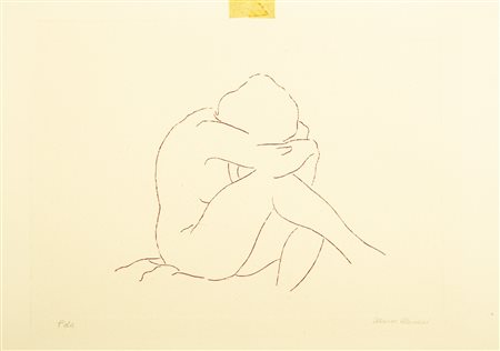 NON IDENTIFICATO AUTORE Senza titolo. Penna su carta. Cm 32,00 x 23,00. Firma...