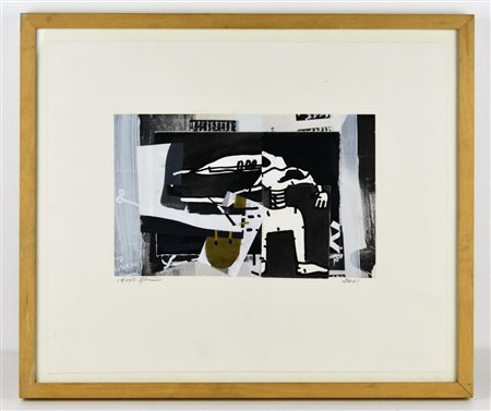 NON IDENTIFICATO AUTORE Senza titolo. 2001. Collage su carta. Cm 37,50 x...