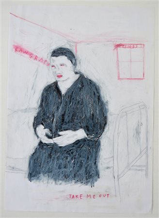 NON IDENTIFICATO AUTORE Senza titolo. Tecnica mista su carta. Cm 30,00 x...