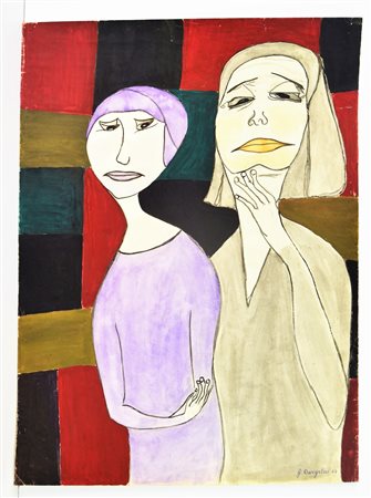 NON IDENTIFICATO AUTORE Senza titolo. 1964. Tecnica mista su carta. Cm 48,50...