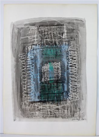 NON IDENTIFICATO AUTORE Senza titolo. 1964. Tecnica mista su carta. Cm 66,00...