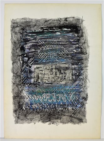 NON IDENTIFICATO AUTORE Senza titolo. 1964. Tecnica mista su carta. Cm 48,00...