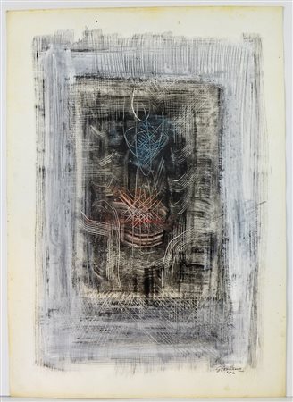 NON IDENTIFICATO AUTORE Senza titolo. 1964. Tecnica mista su carta. Cm 70,00...