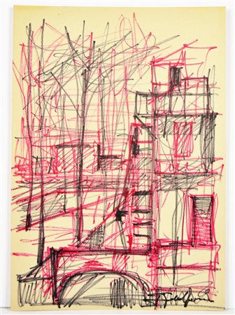 NON IDENTIFICATO AUTORE Senza titolo. Disegno su carta. Cm 29,50 x 42,50....