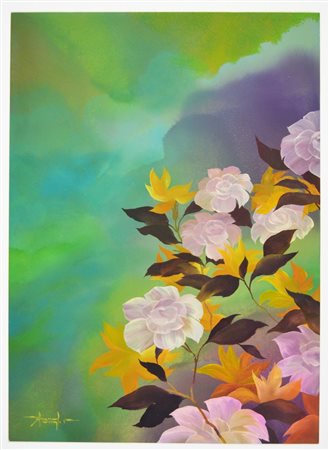 NON IDENTIFICATO AUTORE Senza titolo. Acrilico su cartoncino. Cm 25,00 x...