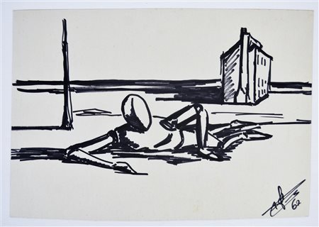 NON IDENTIFICATO AUTORE Senza titolo. 1962. Disegno su carta. Cm 31,00 x...