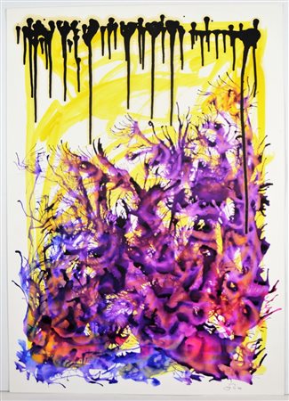 NON IDENTIFICATO AUTORE Senza titolo. 1999. Acquerello su cartoncino. Cm...