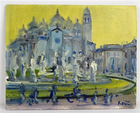 CISTO ERNESTO La mia S. Giustina. Olio su cartone telato. Cm 25,00 x 20,00....