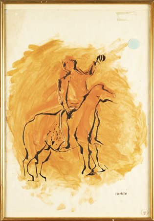 CHIARI GIUSEPPE (1926 - 2007) Senza titolo. Tecnica mista su carta. Cm 35,00...