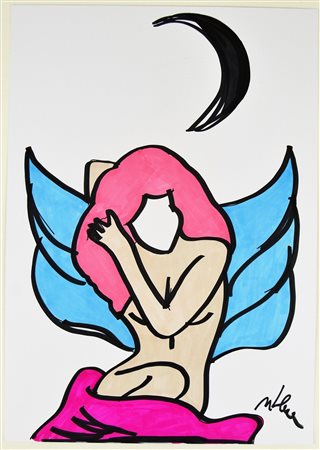 LODOLA MARCO (n. 1955) Senza titolo. Pennarello su cartoncino. Cm 42,00 x...