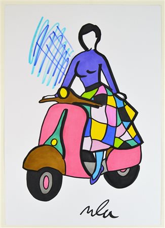 LODOLA MARCO (n. 1955) Senza titolo. Pennarello su cartoncino. Cm 42,00 x...