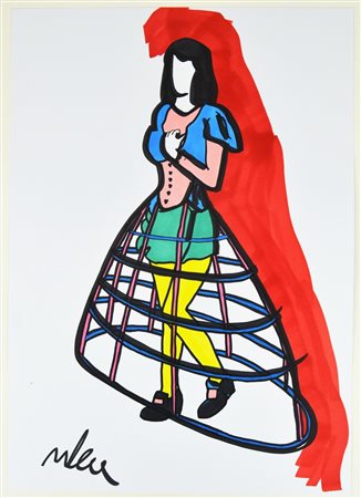 LODOLA MARCO (n. 1955) Senza titolo. Pennarello su cartoncino. Cm 42,00 x...