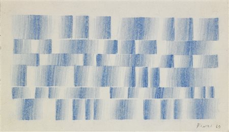 FINZI ENNIO (n. 1931) Senza titolo. 1969. Tecnica mista su carta. Cm 27,00 x...