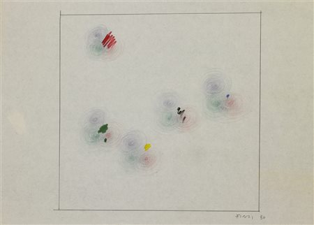 FINZI ENNIO (n. 1931) Senza titolo. 1980. Tecnica mista su carta. Cm 29,50 x...