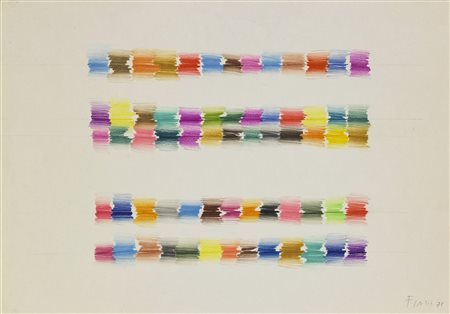 FINZI ENNIO (n. 1931) Senza titolo. 1971. Tecnica mista su carta. Cm 40,00 x...