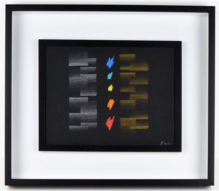 FINZI ENNIO (n. 1931) Senza titolo. Pastelli su cartoncino. Cm 33,00 x 24,00....