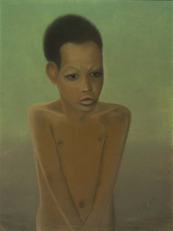 CUFFARO ERSILIA Senza titolo. 1961. Pastelli su carta. Cm 62,00 x 47,00....