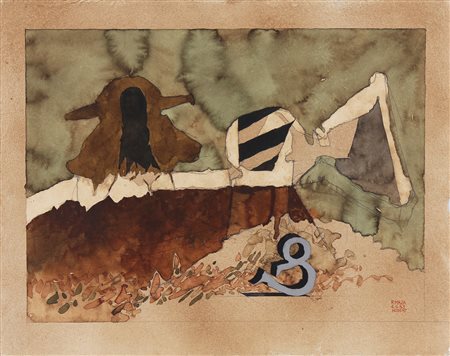 MAZA FERNANDO (n. 1936) Senza titolo. 1983. Tempera su carta. Cm 66,00 x...