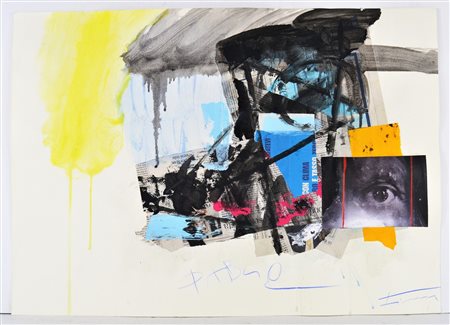 FIERAMOSCA JAMES (n. 1949) Senza titolo. Tecnica mista e collage su carta. Cm...