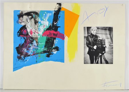 FIERAMOSCA JAMES (n. 1949) Senza titolo. Tecnica mista e collage su carta. Cm...