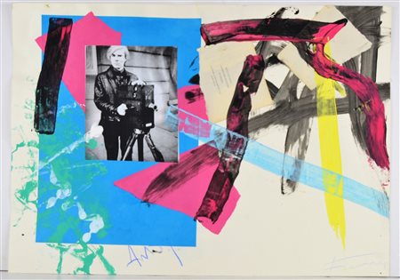 FIERAMOSCA JAMES (n. 1949) Senza titolo. Tecnica mista e collage su carta. Cm...