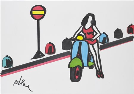 LODOLA MARCO (n. 1955) Senza titolo. Tecnica mista su cartoncino. Cm 42,00 x...