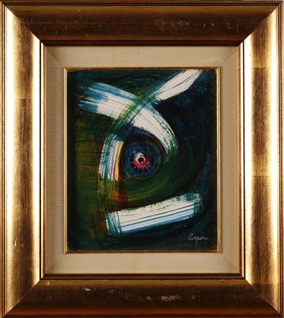 CORPORA ANTONIO (1909 - 2004) Zodico. Olio su cartone. Cm 20,00 x 25,00....