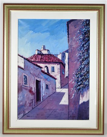 MAZZI PIERO (n. 1938) Scorcio. Olio su tela . Cm 70,00 x 50,00. Firma in...