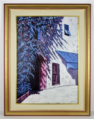 MAZZI PIERO (n. 1938) Bucanville. Olio su tela . Cm 70,00 x 50,00. Firma in...