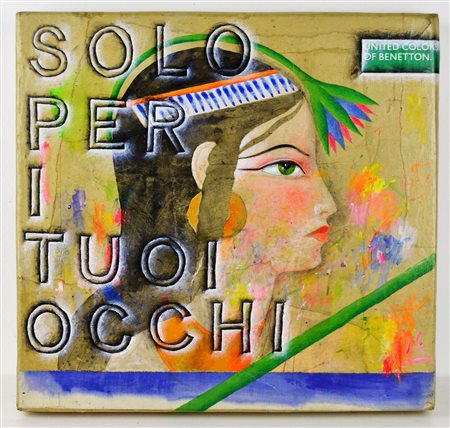 GRILLO GAETANO (n. 1952) Viaggio in Egitto. 2001. Tecnica mista su tavola. Cm...