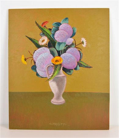 CENSOTTI VINCENZO (1913 - 2005) Senza titolo. Tecnica mista su tavoletta. Cm...