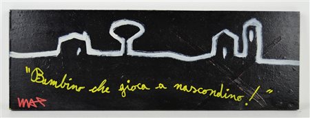 ODDONE MAX Senza titolo. Tecnica mista su tavola. Cm 49,00 x 16,50. Firma in...