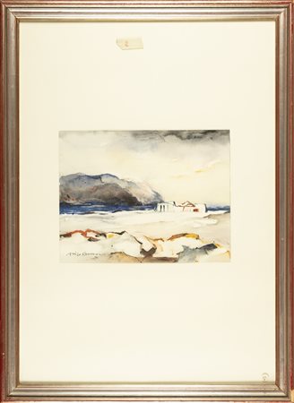 NON IDENTIFICATO AUTORE Senza titolo. Acquarello su carta. Cm 32,00 x 25,00....