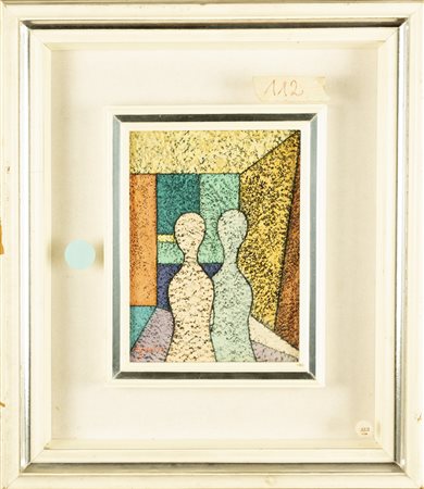 NON IDENTIFICATO AUTORE Senza titolo. Tecnica mista su tavoletta. Cm 15,00 x...