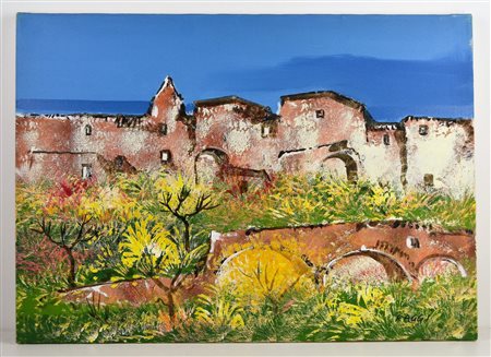 NON IDENTIFICATO AUTORE Senza titolo. Olio su tela . Cm 70,00 x 50,00. Firma...