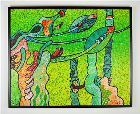 NON IDENTIFICATO AUTORE Senza titolo. 1992. Tecnica mista su tela. Cm 100,00...