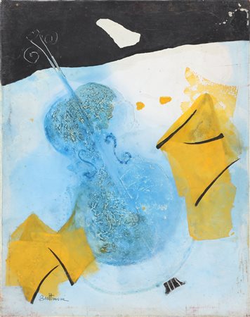 NON IDENTIFICATO AUTORE Senza titolo. Tecnica mista su tela. Cm 24,00 x...