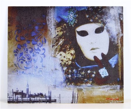 ANESIN MIRKO Senza titolo. Tecnica mista su tavola. Cm 60,00 x 50,00. Firma...