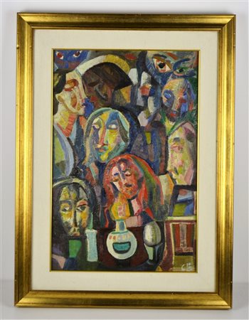 LORO CARLO (n. 1915) Senza titolo. 1969. Olio su tela . Cm 60,00 x 40,00....