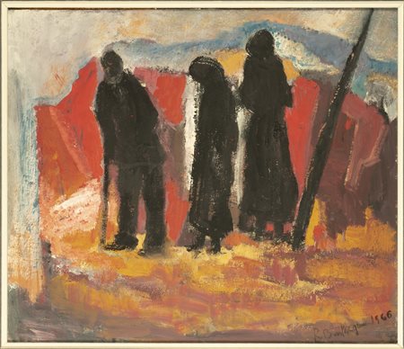 NON IDENTIFICATO AUTORE Senza titolo. 1966. Tempera su tavola. Cm 70,00 x...