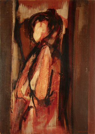 NON IDENTIFICATO AUTORE Senza Titolo. 1968. Olio su tavola. Cm 50,00 x 70,00....