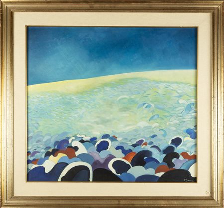 GANNA PAOLO Senza titolo. 1973. Olio su tela . Cm 65,00 x 60,00. Firma in...