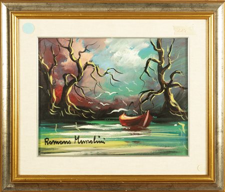 MUSSOLINI ROMANO (1927 - 2008) Senza titolo. Olio su tavoletta. Cm 35,00 x...