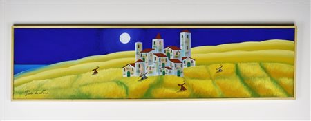 DA NORCIA PAOLO (n. 1953) Senza titolo. Olio su tela . Cm 129,00 x 30,00....